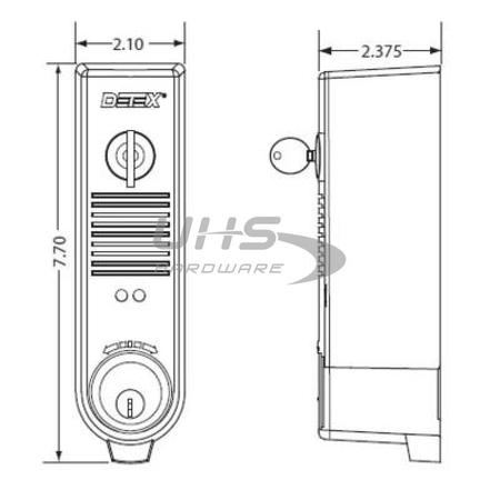 DETEX DETEX:Narrow Stile Exit Alarm - Black DTX-EAX-500-BLACK